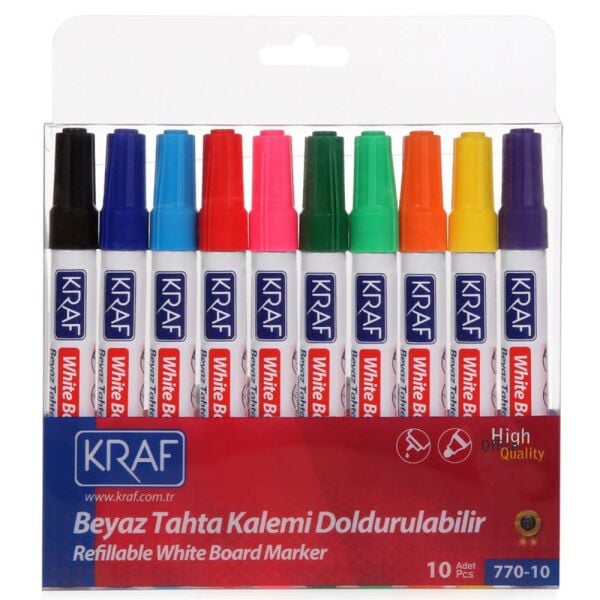 Kraf Beyaz Tahta Kalemi Doldurulabilir 770-10 10 Lu Set
