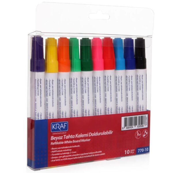 Kraf Beyaz Tahta Kalemi Doldurulabilir 770-10 10 Lu Set