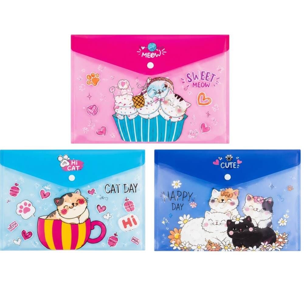 Taros Unick Color 9572 Cat Day A4 Çıtçıtlı Dosya