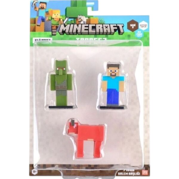 Minecraft 3D Figür Toppeez 3 lü Set Model 3 MC2020