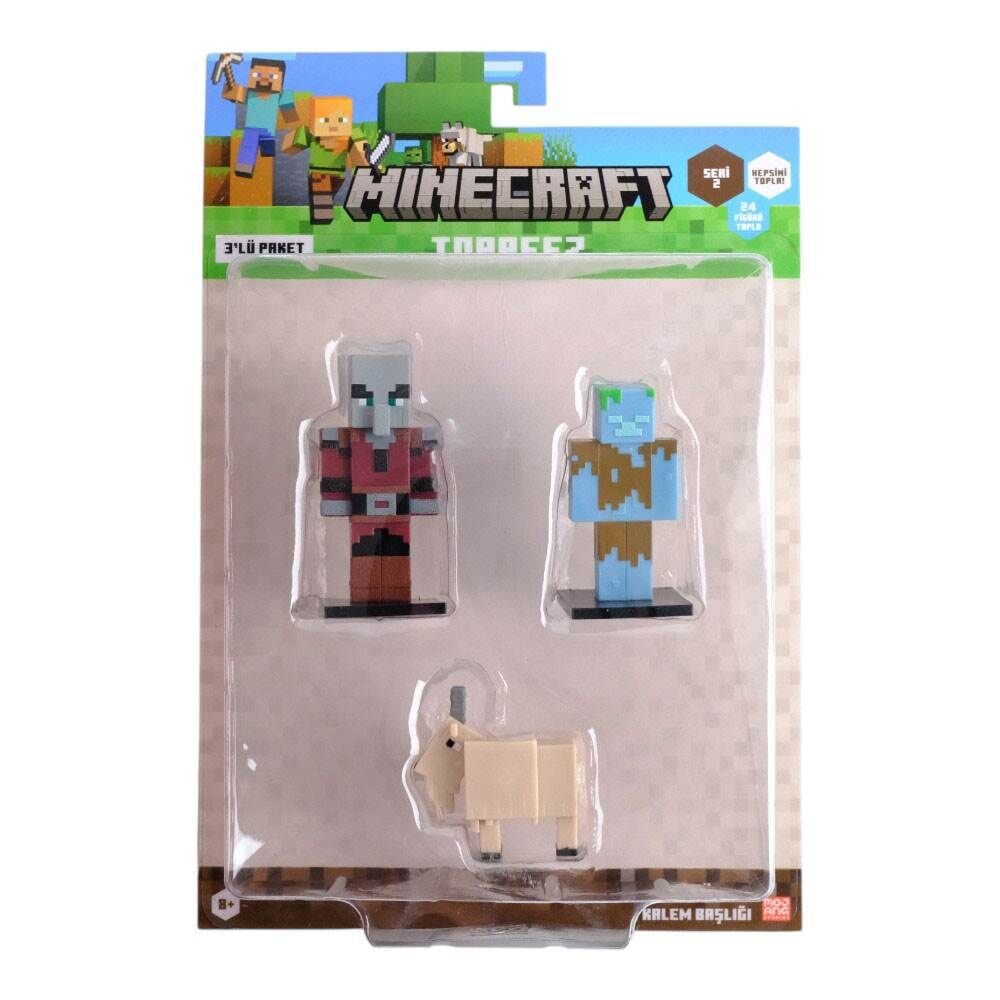 Minecraft 3D Figür Toppeez 3 lü Set Model 5 MC2020