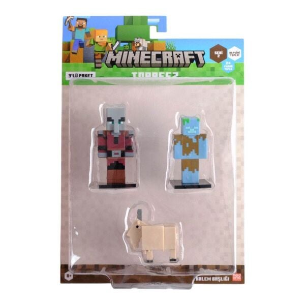 Minecraft 3D Figür Toppeez 3 lü Set Model 5 MC2020