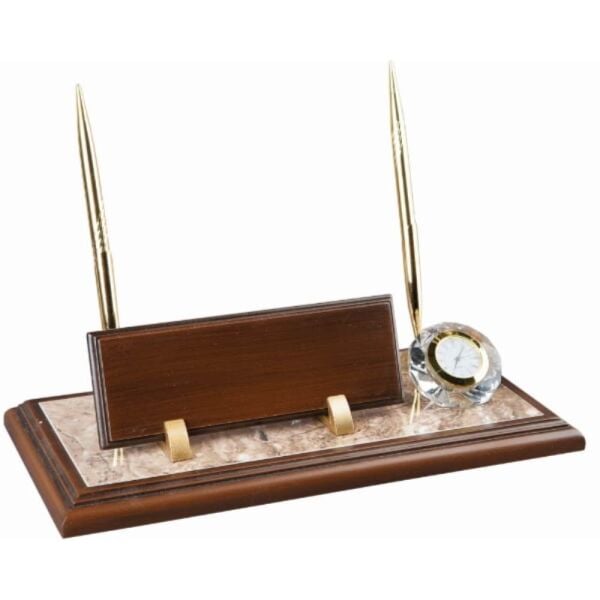 450 Ahşap Kahverengi Mermer Set Masa İsimliği