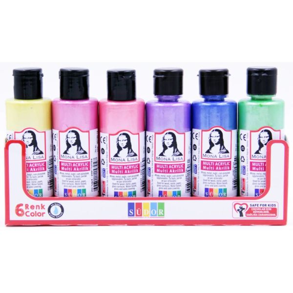 Südor Akrilik Boya Set 6X70 Ml Multi İnci Sd1006ı