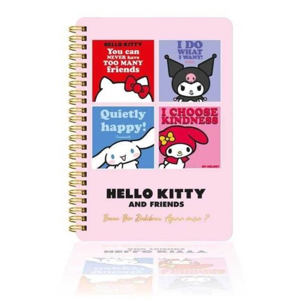 Victorias Journals Hello Kitty Kuromi 14x20 Sert Kapak Spiralli Günlük 524-1892