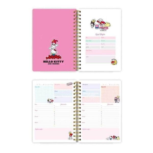 Victorias Journals Hello Kitty Kuromi 14x20 Sert Kapak Spiralli Günlük 524-1892