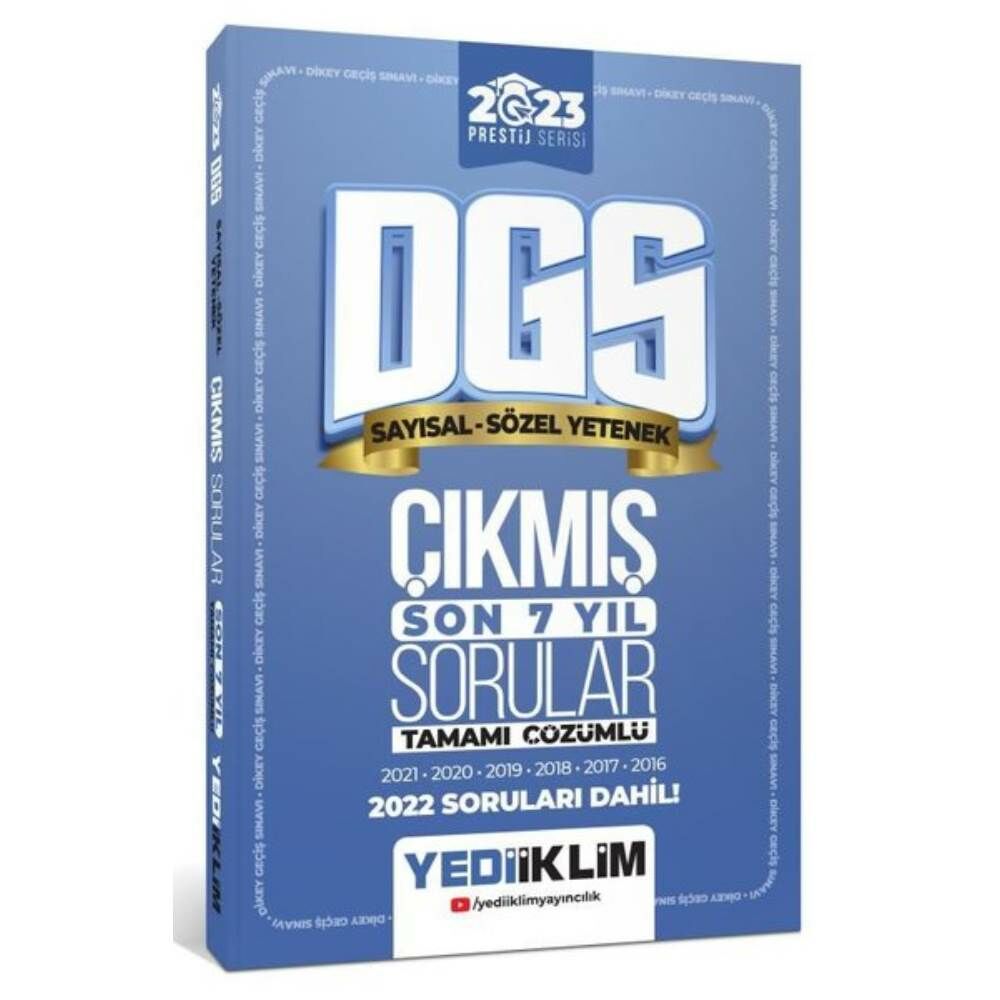 Yediiklim DGS 2023 Çıkmış Sorular Son 7 Yıl Çözümlü