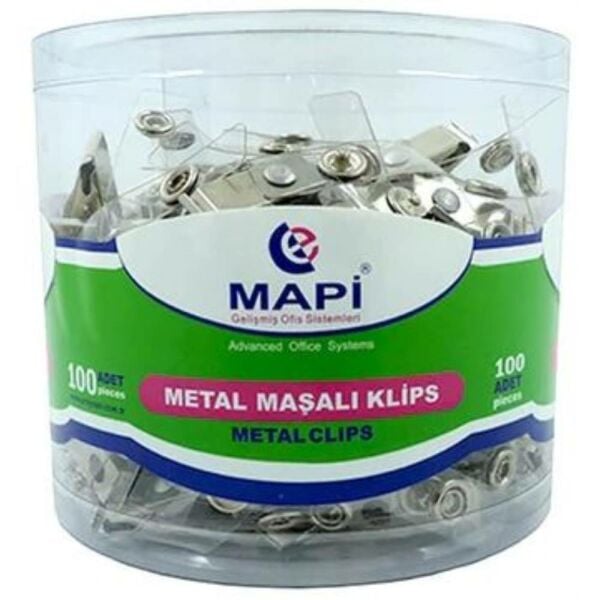 Mapi Klips Metal Maşalı Şeffaf 100 Lü 910 05 06