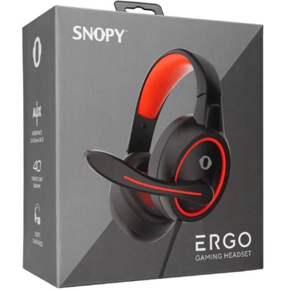Snopy SN-GX1 ERGO Siyah-kırmızı 3,5mm Gaming Oyuncu Mikrofonlu Kulaklık
