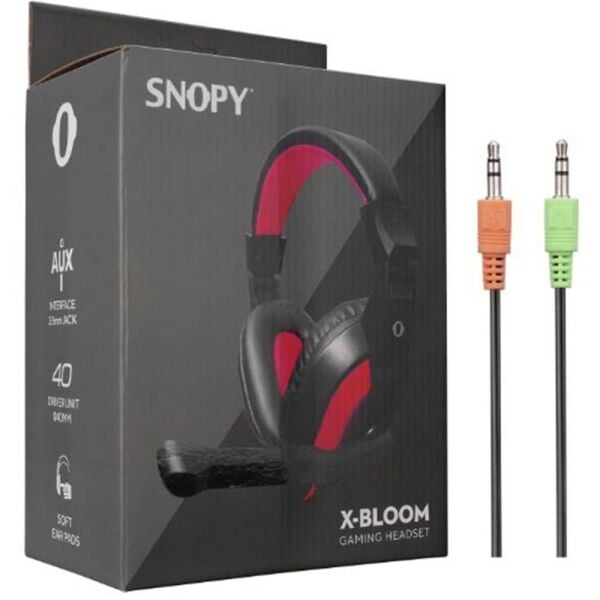 Snopy SN-633 X-BLOOM Siyah-kırmızı Kulak Üstü Gaming Oyuncu Mikrofonlu Kulaklık