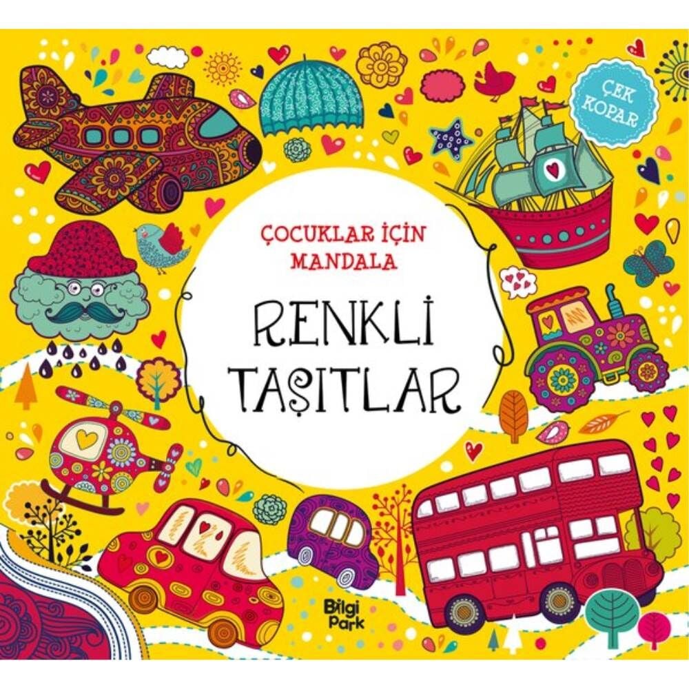 Çocuklar İçin Mandala Renkli Taşıtlar