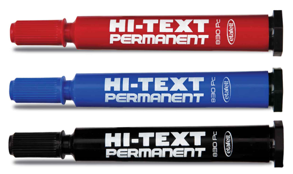Hi-Text Permanent Markör Kalem Kesik Uçlu 830PC Kırmızı