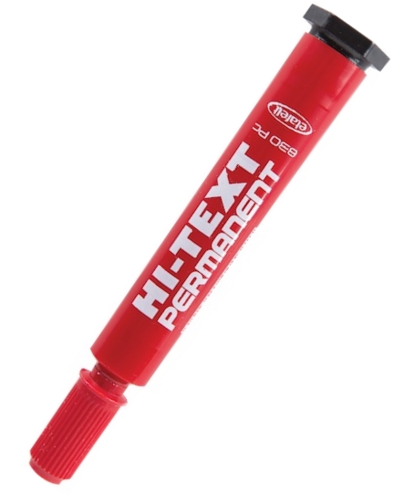 Hi-Text Permanent Markör Kalem Kesik Uçlu 830PC Kırmızı