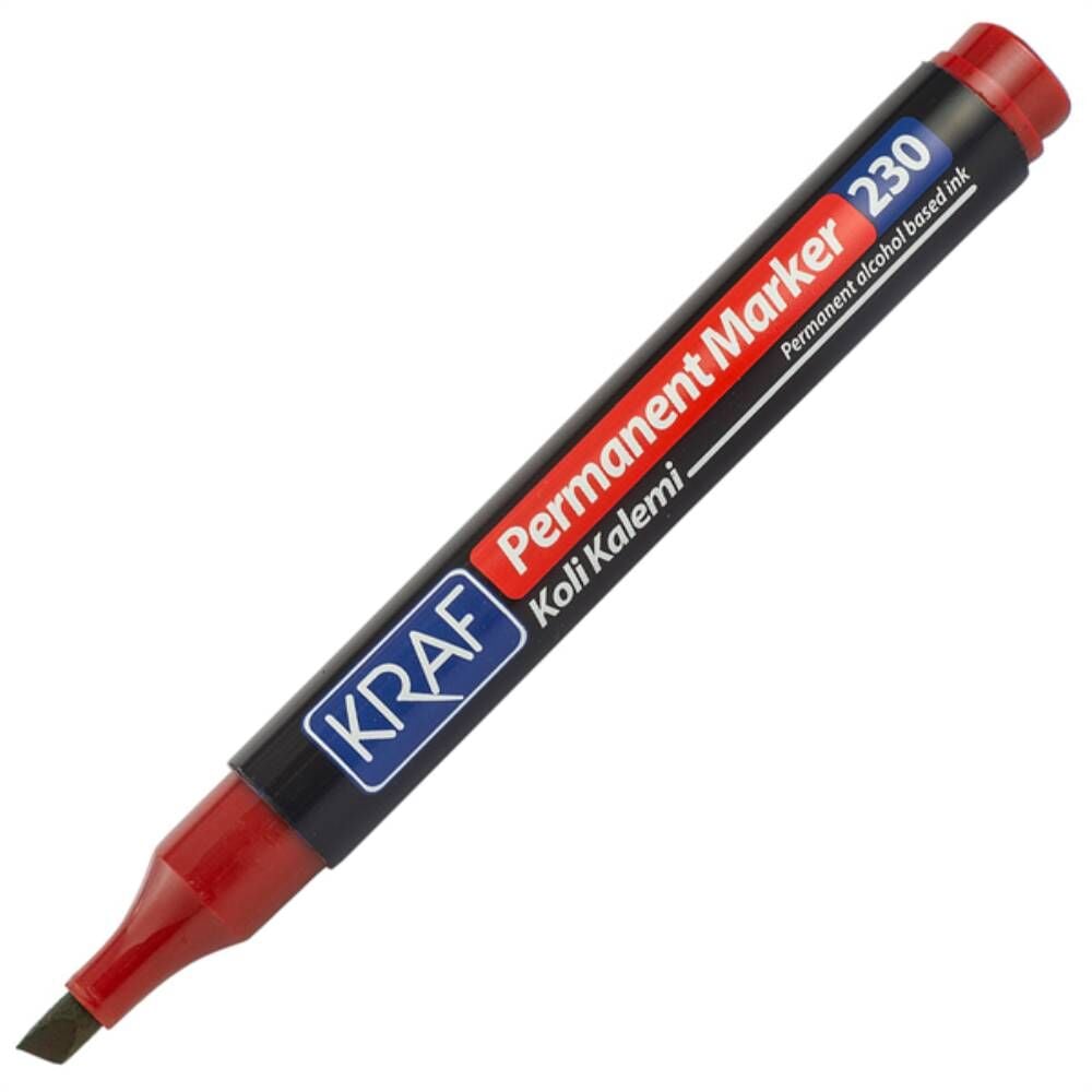 Kraf Permanent Markör Kesik Uc 230 Kırmızı