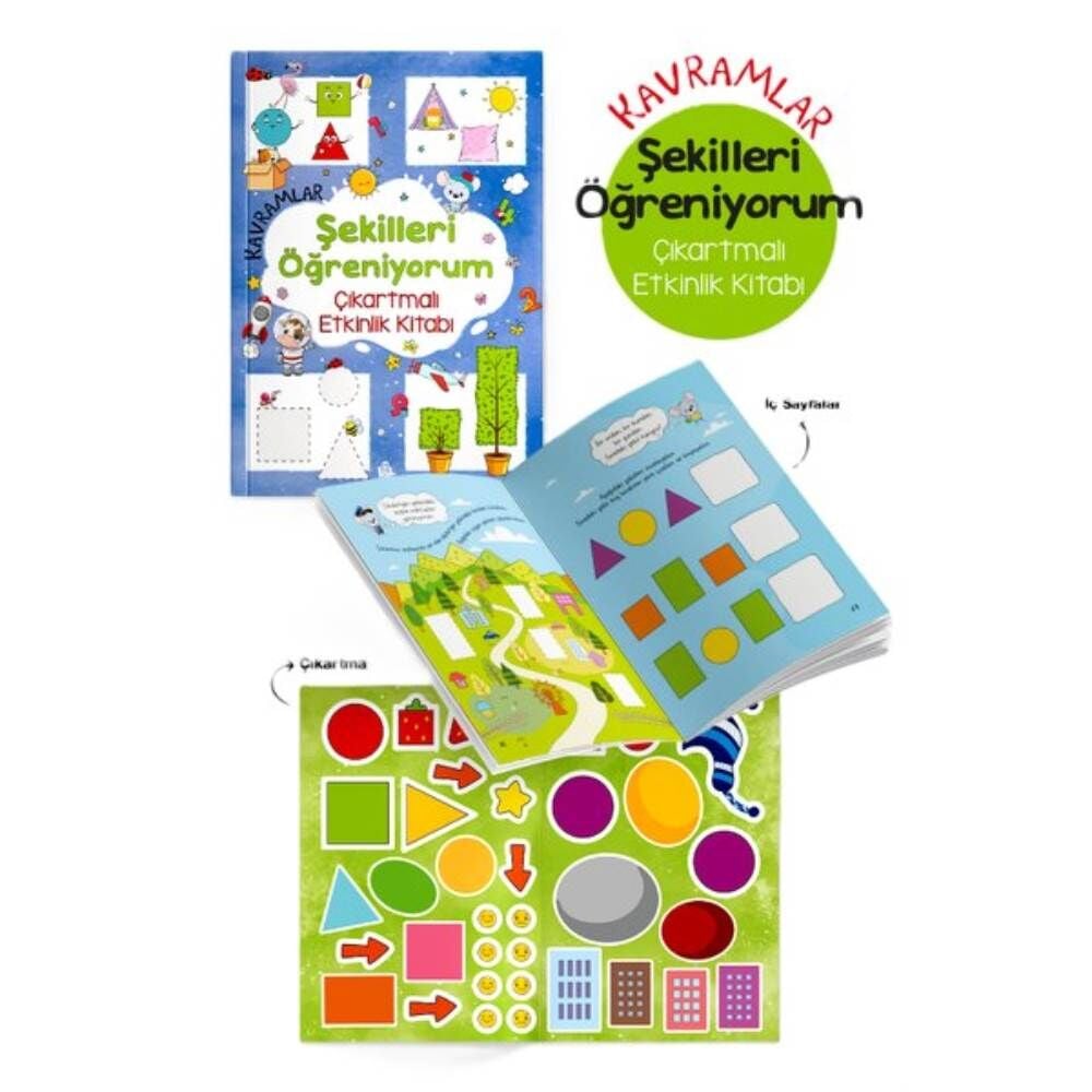 Kavaramlar Şekilleri Öğreniyorum Çıkartmalı Etkinlik Kitabı