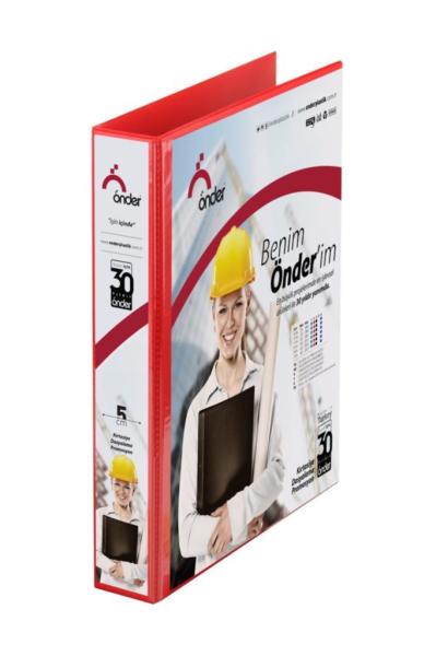 Önder Firma Klasörü A4 3 cm 4 Halka İç Cepli Kırmızı 2013-2