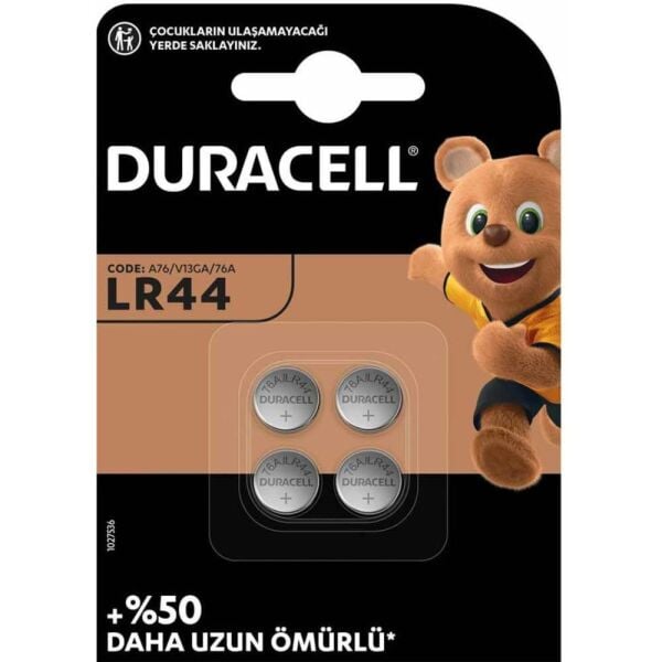 Duracell Pil Düğme 1,5V 4 Lü Lr44