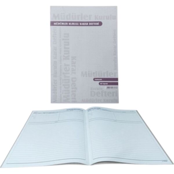 Özkan Müdürler Kurulu Karar Defteri 40 Yaprak BM823 821