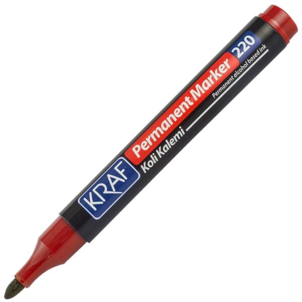 Kraf Permanent Markör Yuvarlak Uc 220 Kırmızı