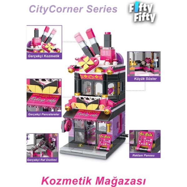 City Corner Bubble Tea Mağazası C0108 302 Parça Blok Oyuncak