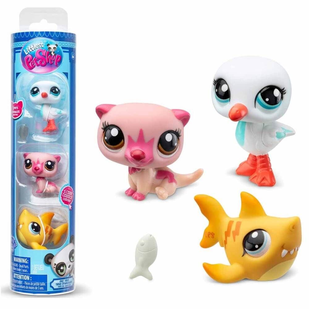 Littlest Pet Shop Minişler 3 lü Figür Seti Su Samuru Martı Köpek Balığı
