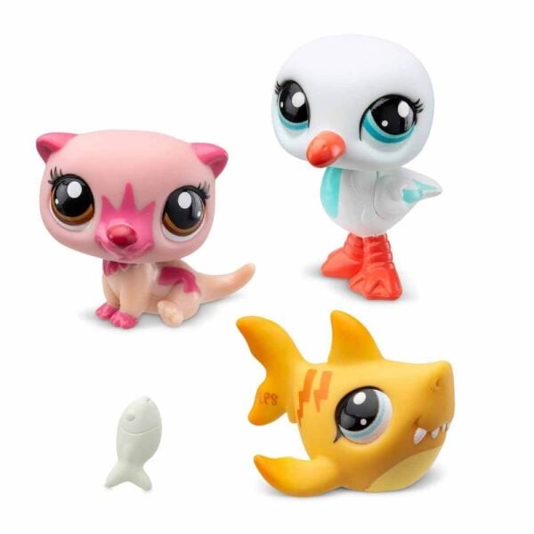 Littlest Pet Shop Minişler 3 lü Figür Seti Su Samuru Martı Köpek Balığı