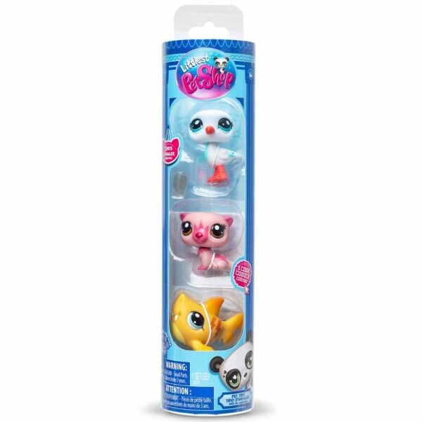 Littlest Pet Shop Minişler 3 lü Figür Seti Su Samuru Martı Köpek Balığı