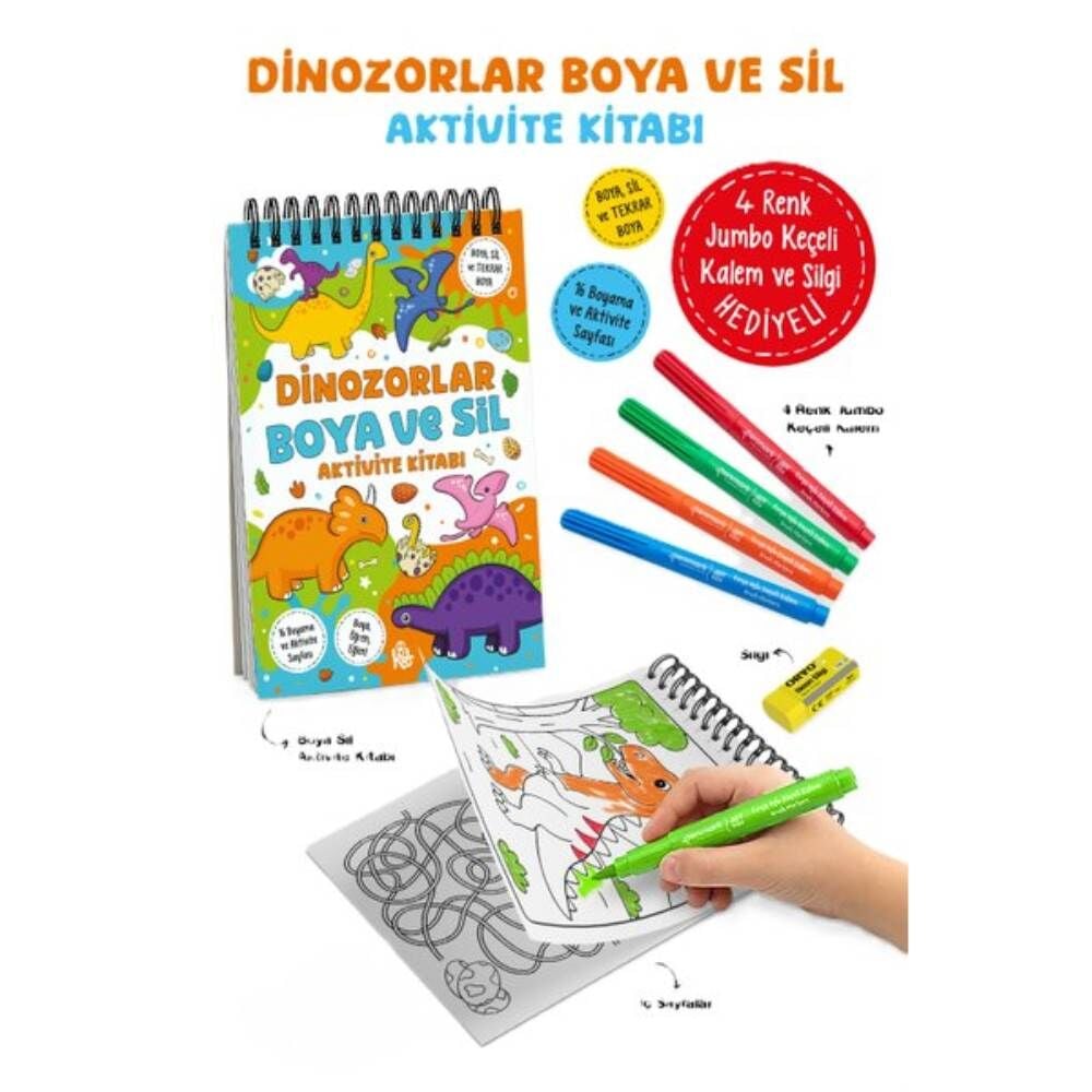 Dinozorlar Boya ve Sil Aktivite Kitabı