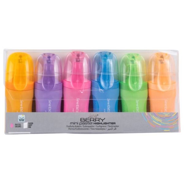 Serve Fosforlu Kalem Berry Mini Pastel Set 6 Lı Sv-Brmfkp6ps