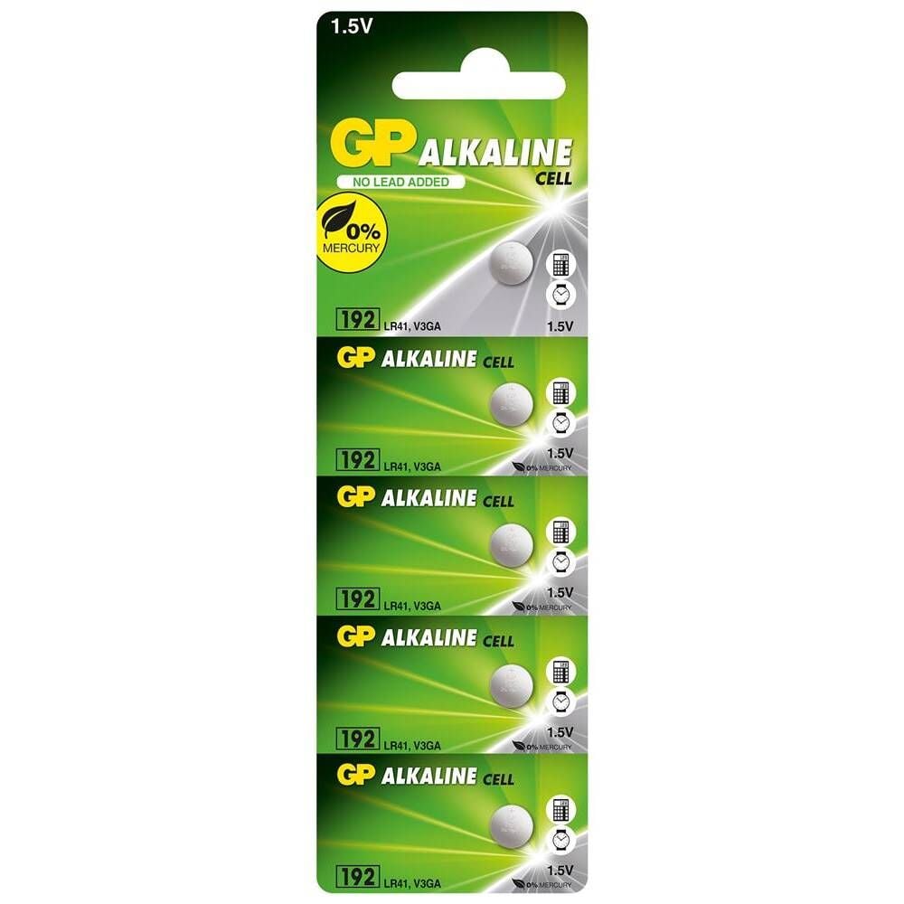 GP GP192-C5 LR41 AG3  Alkalin Düğme Pil 5'li Paket