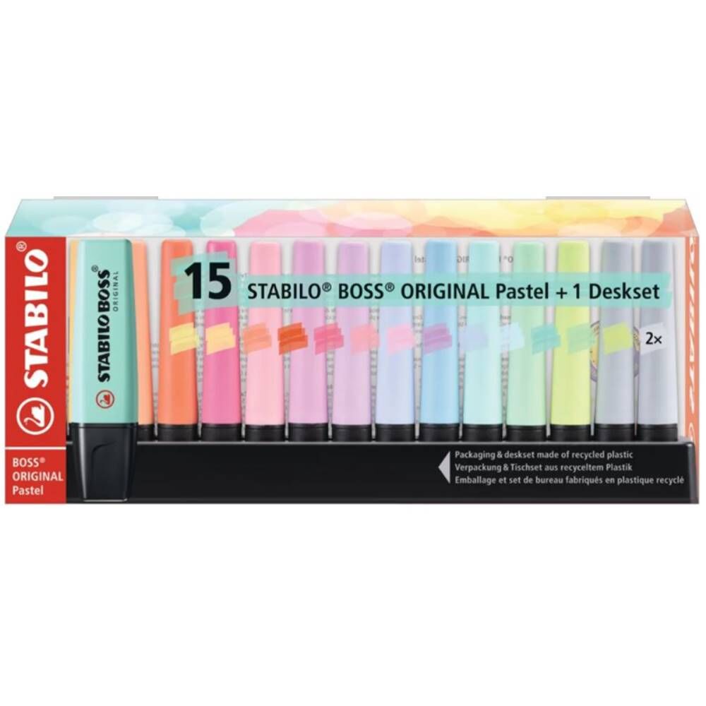 Stabılo Fosforlu Kalem Boss Orıgınal Set 15 Li Yeni Pastel 7015-02-5