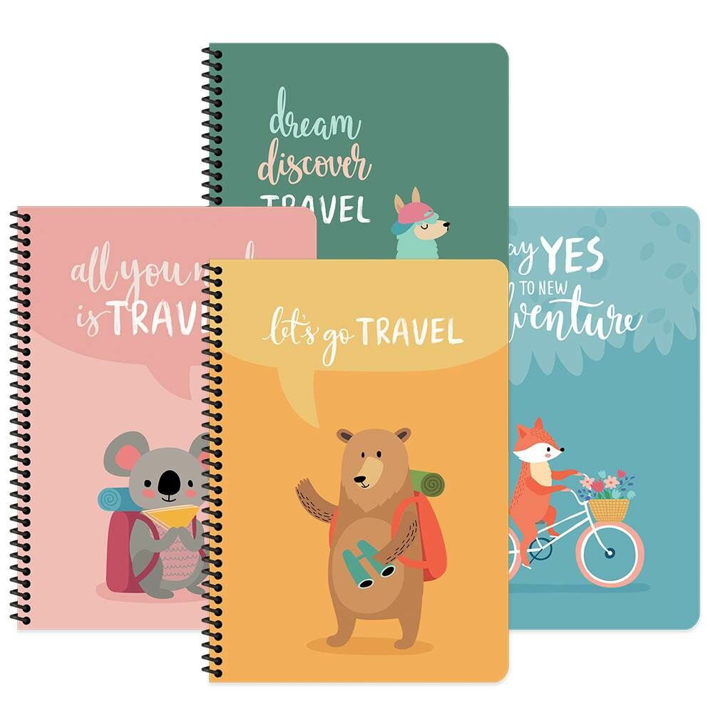 Gezginler A4 80 Yaprak Çizgili Karton Kapak Spiralli Defter 386011