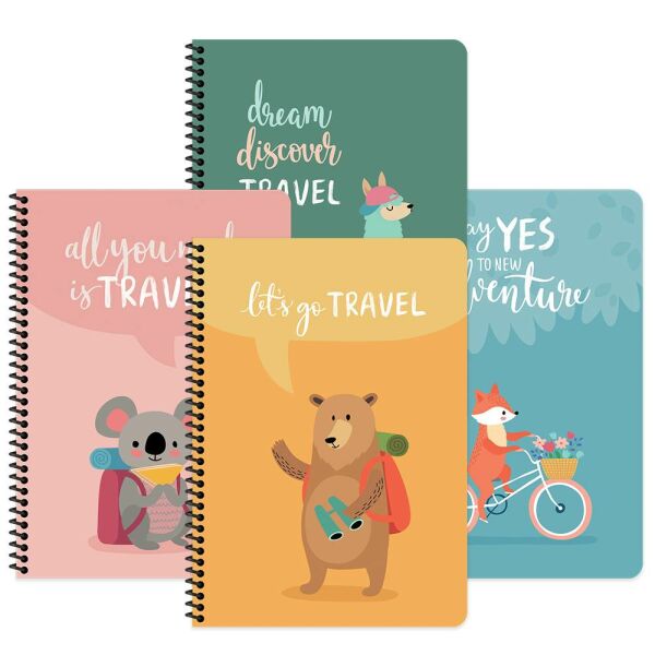 Gezginler A4 80 Yaprak Çizgili Karton Kapak Spiralli Defter 386011