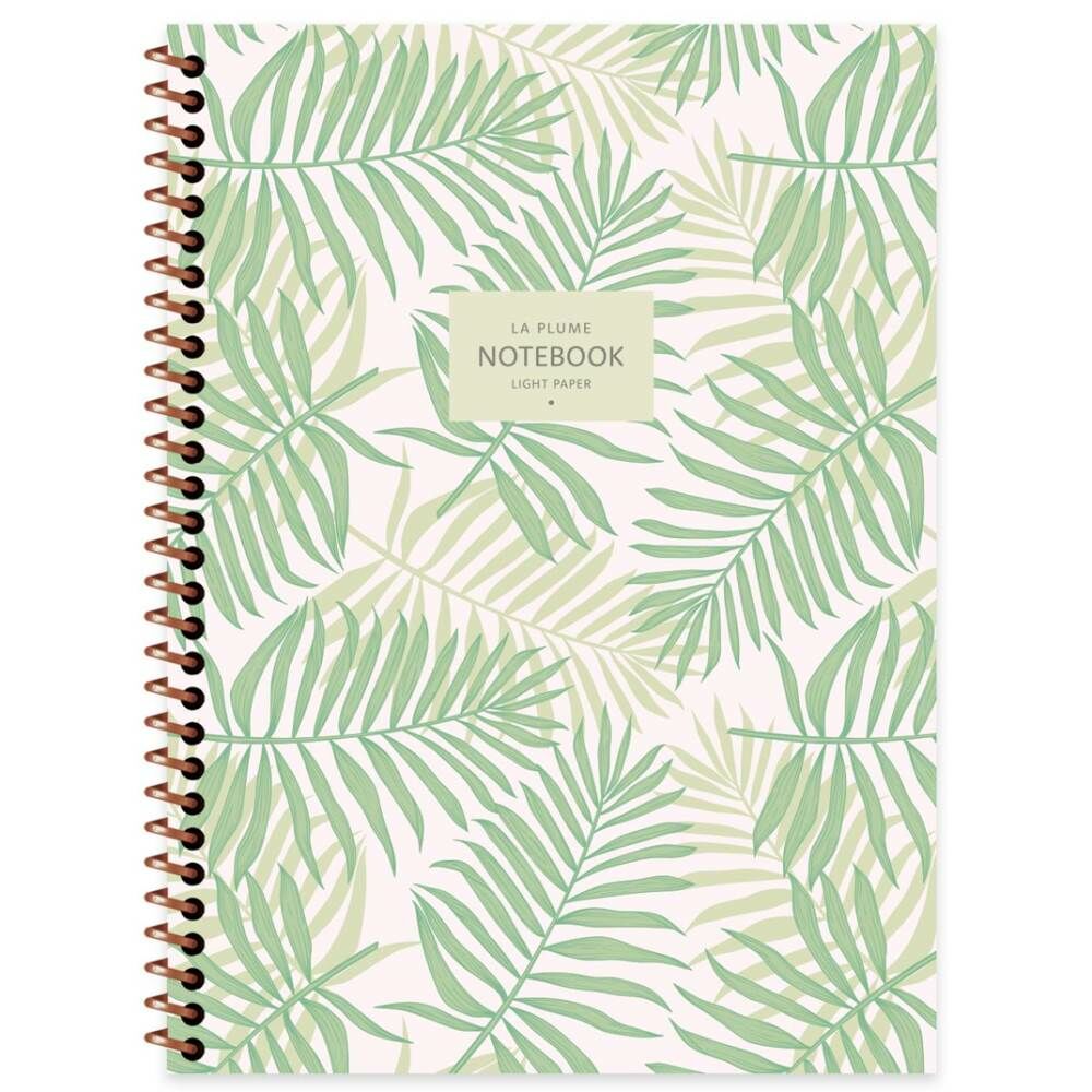 La Plume Leaves 16.5x22.5 80 Yaprak Kareli Spiralli Defter 44033-1
