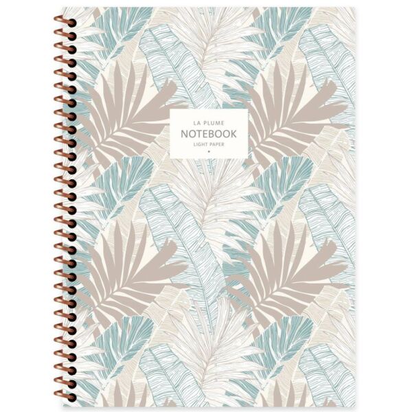 La Plume Leaves 16.5x22.5 80 Yaprak Kareli Spiralli Defter 44033-1