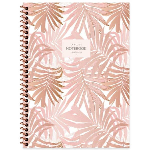 La Plume Leaves 16.5x22.5 80 Yaprak Kareli Spiralli Defter 44033-1