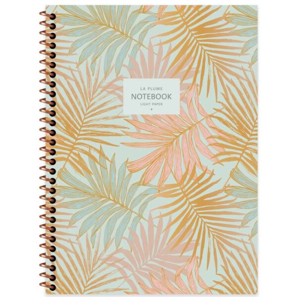 La Plume Leaves 16.5x22.5 80 Yaprak Kareli Spiralli Defter 44033-1