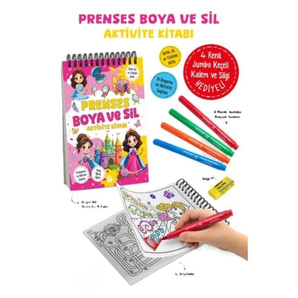 Prenses Boya ve Sil Aktivite Kitabı