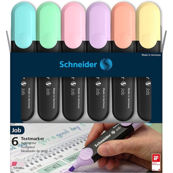 Schneıder Fosforlu Kalem 150 Job Pastel Set 6 Lı Karton Kutu Scb394