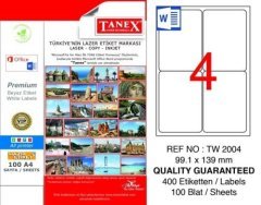 Tanex TW-2004 99.1x139 mm Laser Etiket
