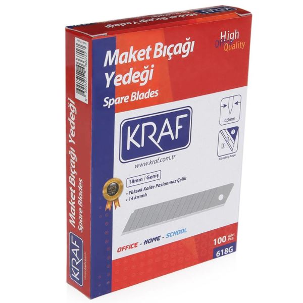 Kraf Maket Bıçağı Yedeği Geniş 100 Lü 618G