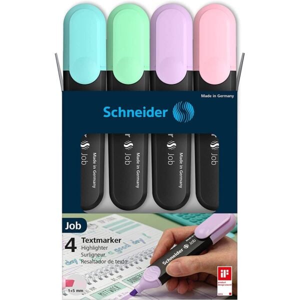 Schneıder Fosforlu Kalem 150 Job Pastel Set 4 Lü Karton Kutu Scb393