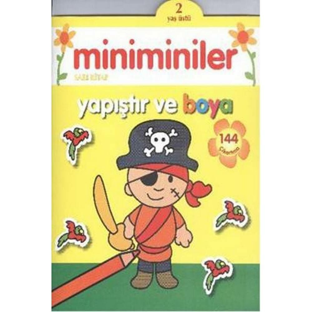 Miniminiler Yapıştır ve Boya Sarı Kitap 2+ Yaş