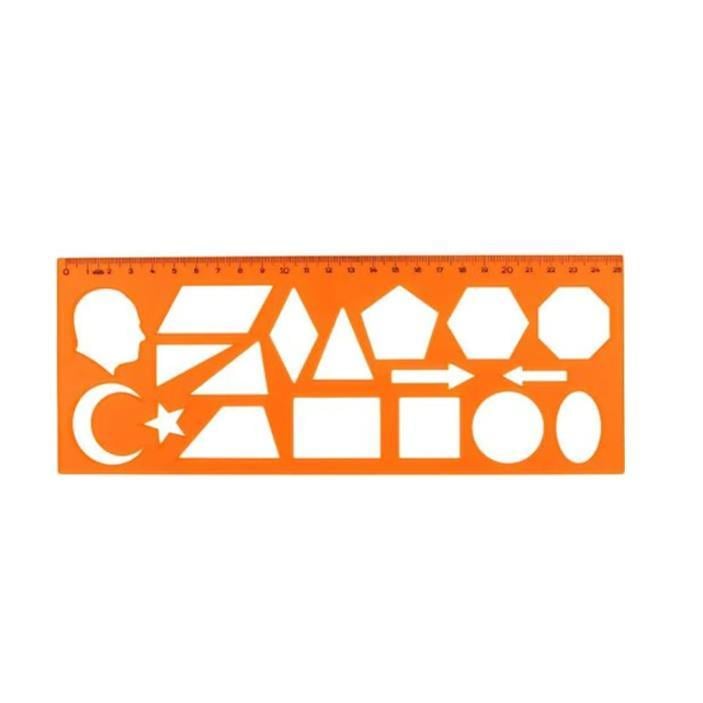 Hatas Geometrik Şekilli Plastik Cetvel 25 cm 2285