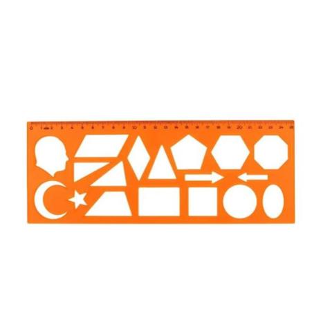 Hatas Geometrik Şekilli Plastik Cetvel 25 cm 2285