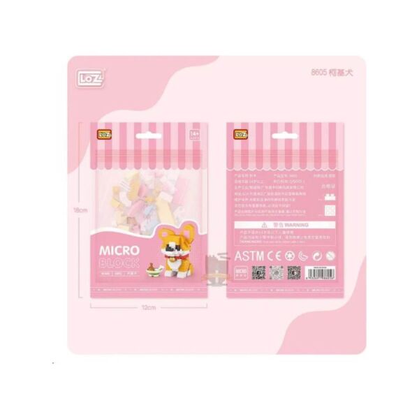 LOZ 8605 Mikro Blok Çanta Corgi Köpek 160 Parça