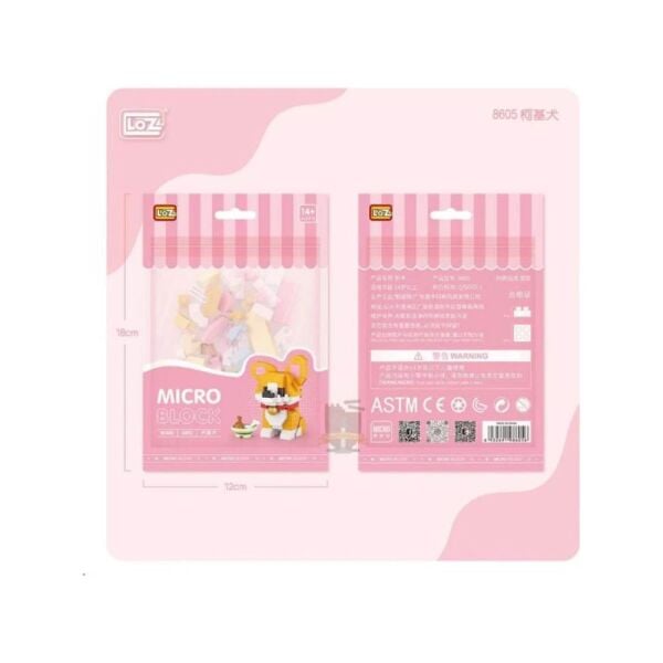 LOZ 8605 Mikro Blok Çanta Corgi Köpek 160 Parça