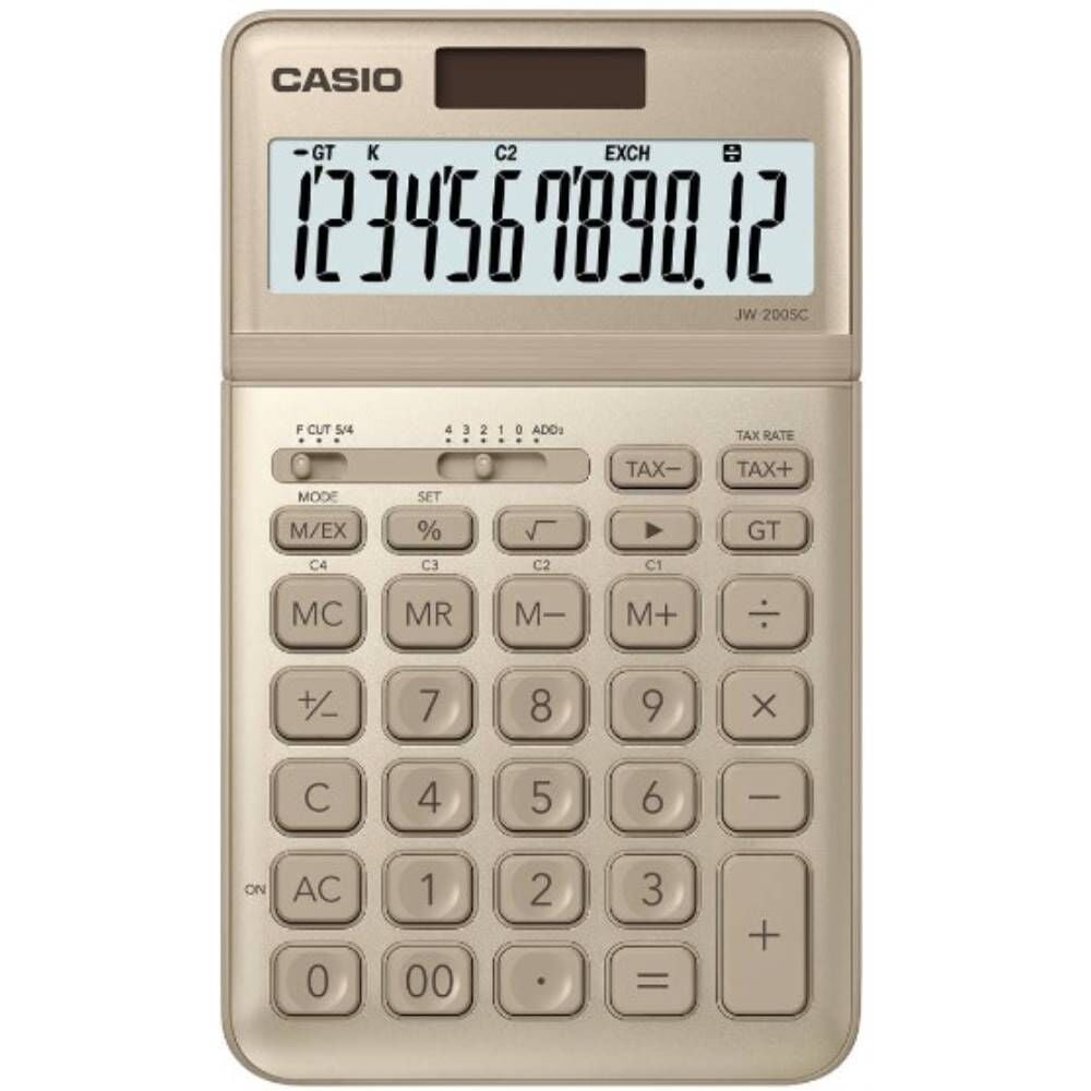 Casıo Hesap Makinesi Masaüstü Jw-200Sc-Gd Altın