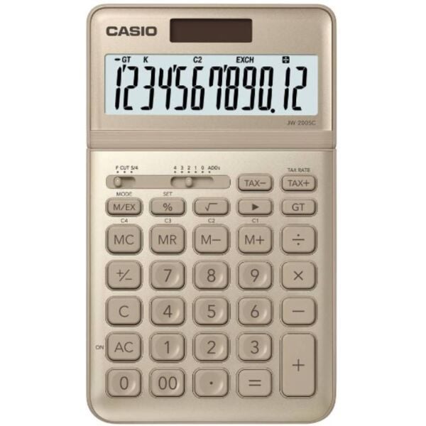 Casıo Hesap Makinesi Masaüstü Jw-200Sc-Gd Altın