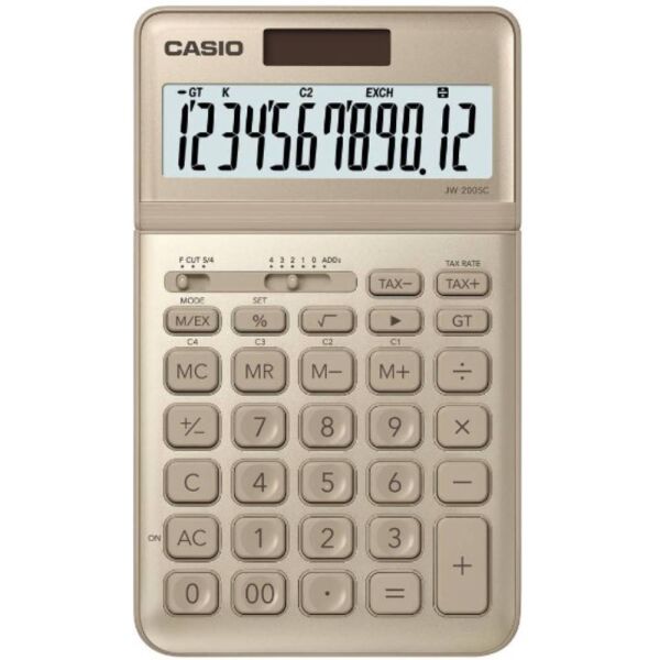 Casıo Hesap Makinesi Masaüstü Jw-200Sc-Gd Altın